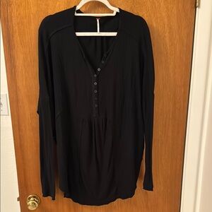 Black Button-Up Women's Top